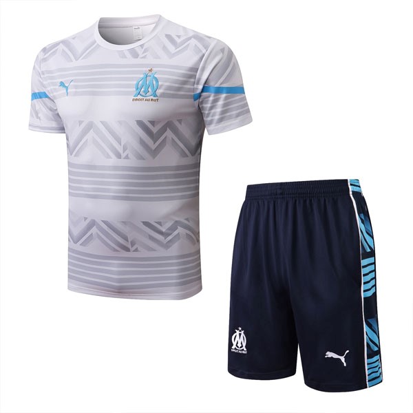 Trainingsshirt Marseille Komplett-Set 2022-23 Weiß